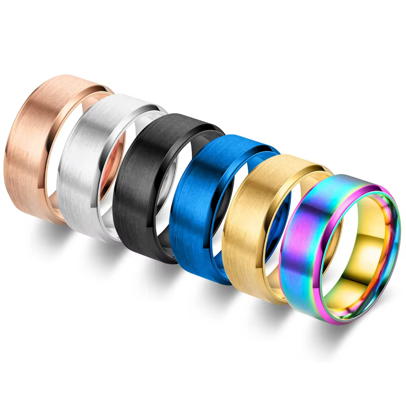 Bague classique en tungstène pour hommes et femmes