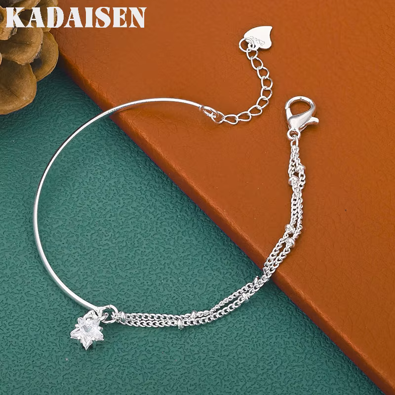 Bracelets en argent Sterling 925 avec étoiles en Zircon pour femmes