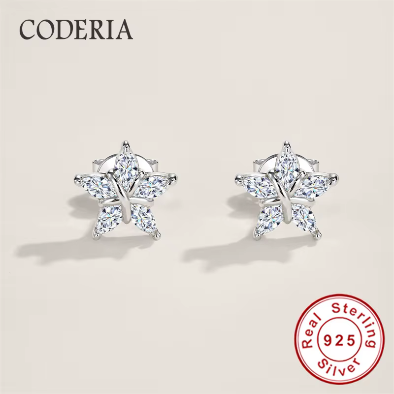 Boucles d'oreilles en moissanite taille marquise certifiées GRA pour femmes.