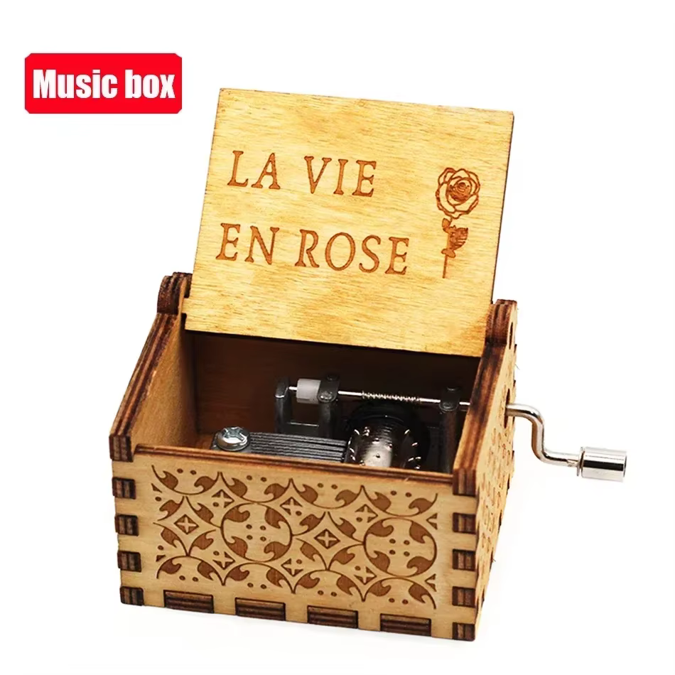 Boîte à musique en bois de style anime