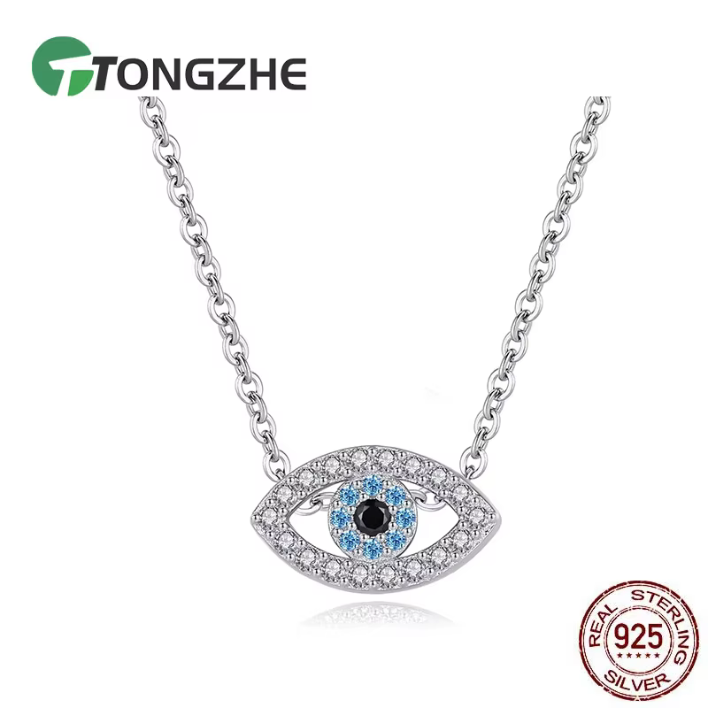 Collier pendentif mauvais œil en argent regardé 925