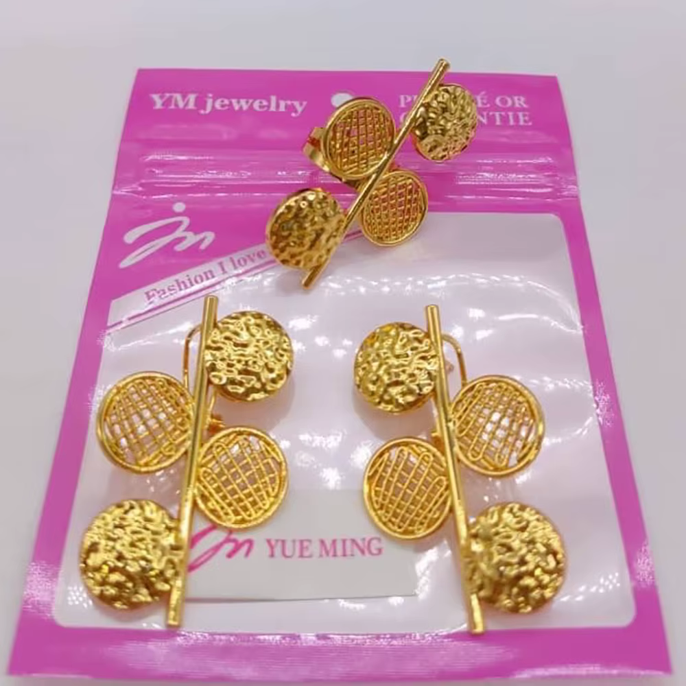Parure de bijoux 2 pièces pour femme africaine, couleur or 18 carats, motif feuille, boucles d'oreilles et bague, bijoux de fiançailles de Dubaï, accessoire cadeau de mariage