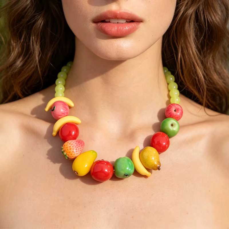 Collier de perles de fruits