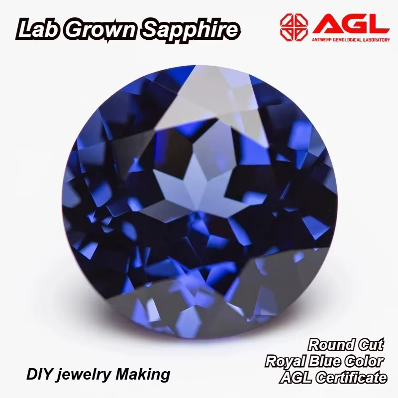 Saphir de laboratoire bleu royal