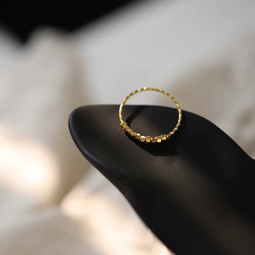Amaiyllis minimaliste en acier inoxydable Cube Hexagonal Index bague Niche glaçon anneau pour femmes bijoux cadeau
