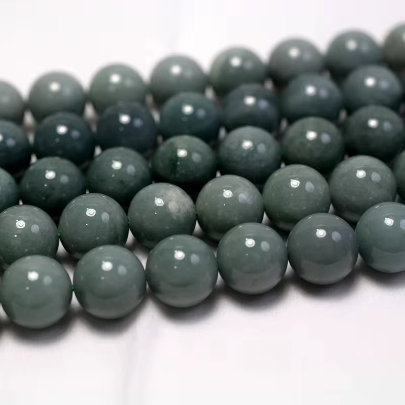 Perles rondes en Jade naturel de Birmanie AAA