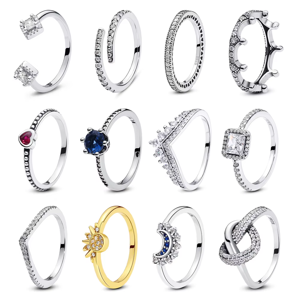 Bagues en argent regardé 925 pour femme
