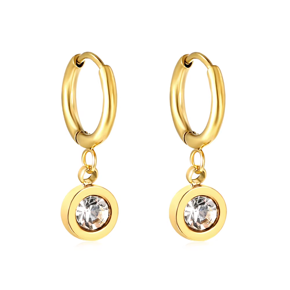 Boucles d'oreilles de luxe en acier inoxydable pour filles