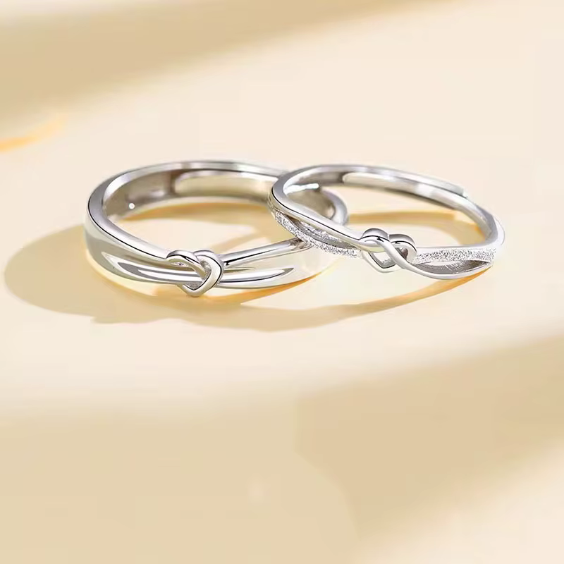 Bague de Couple en argent Sterling 925