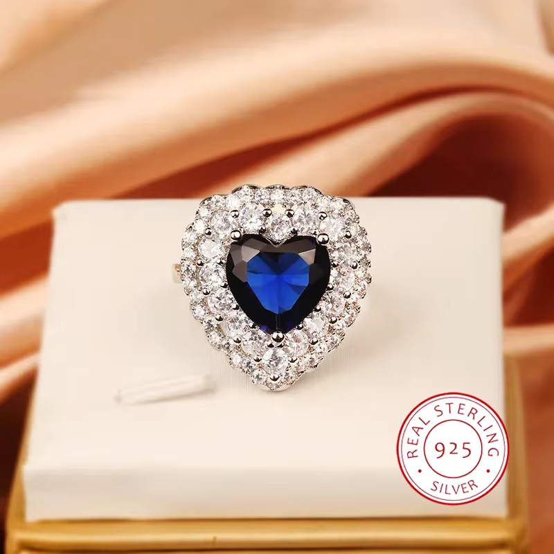 Bague coeur en diamant complet pour femme