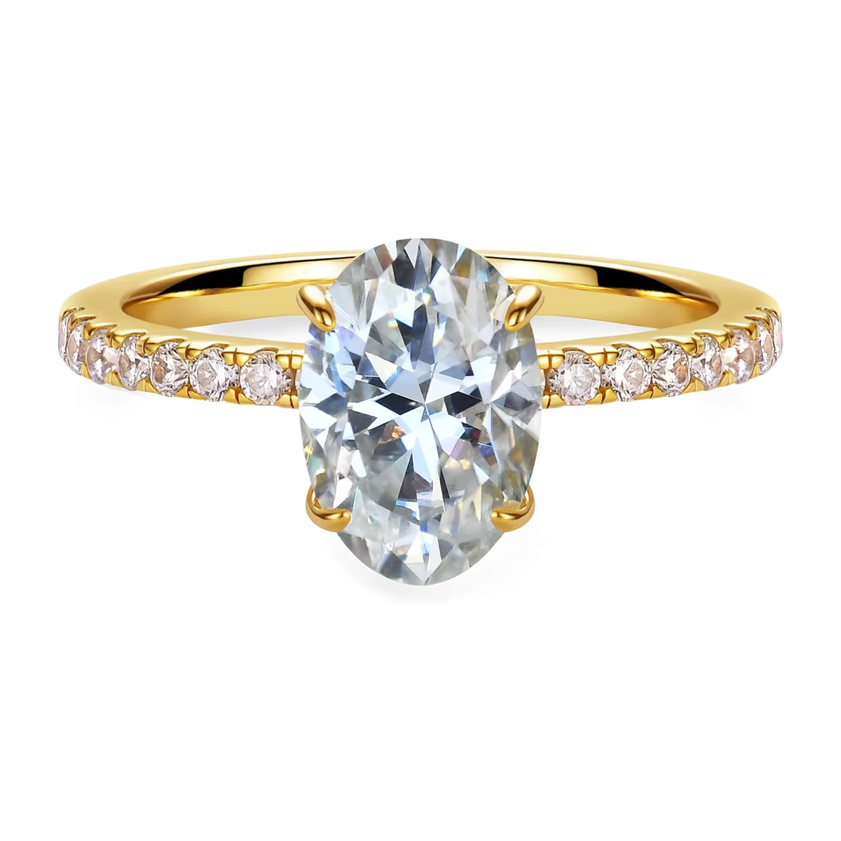 Bague ovale brillante Moissanite 2ct