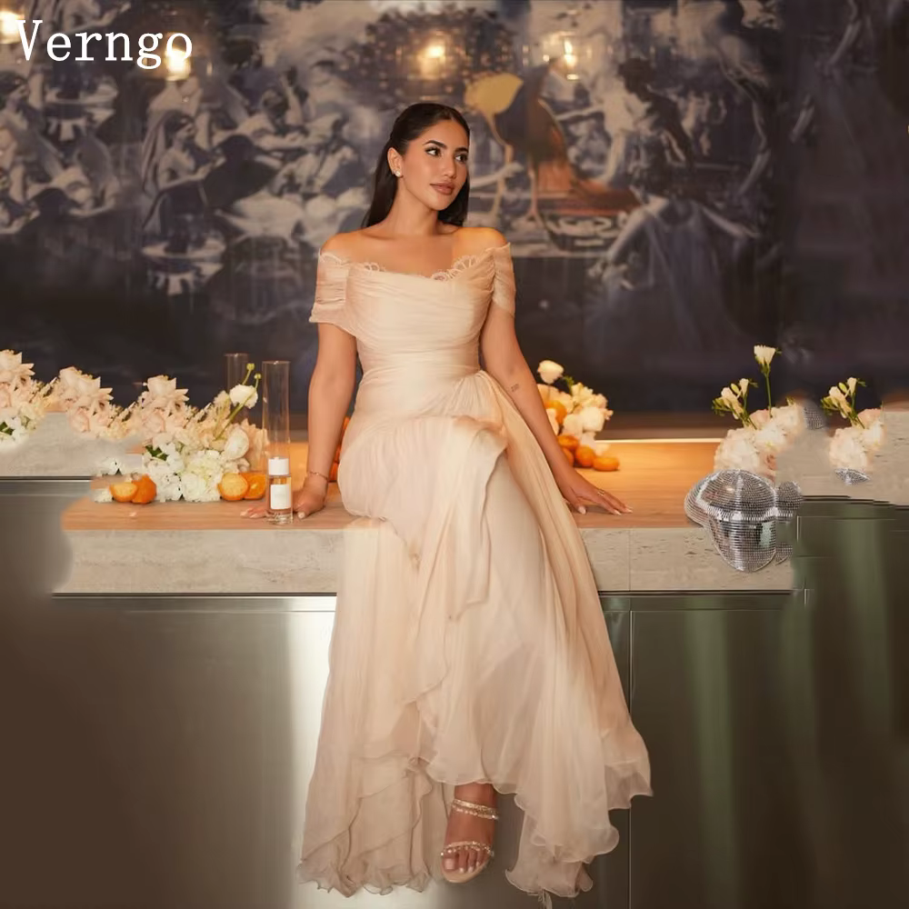 Verngo – robe de soirée Champagne brillante