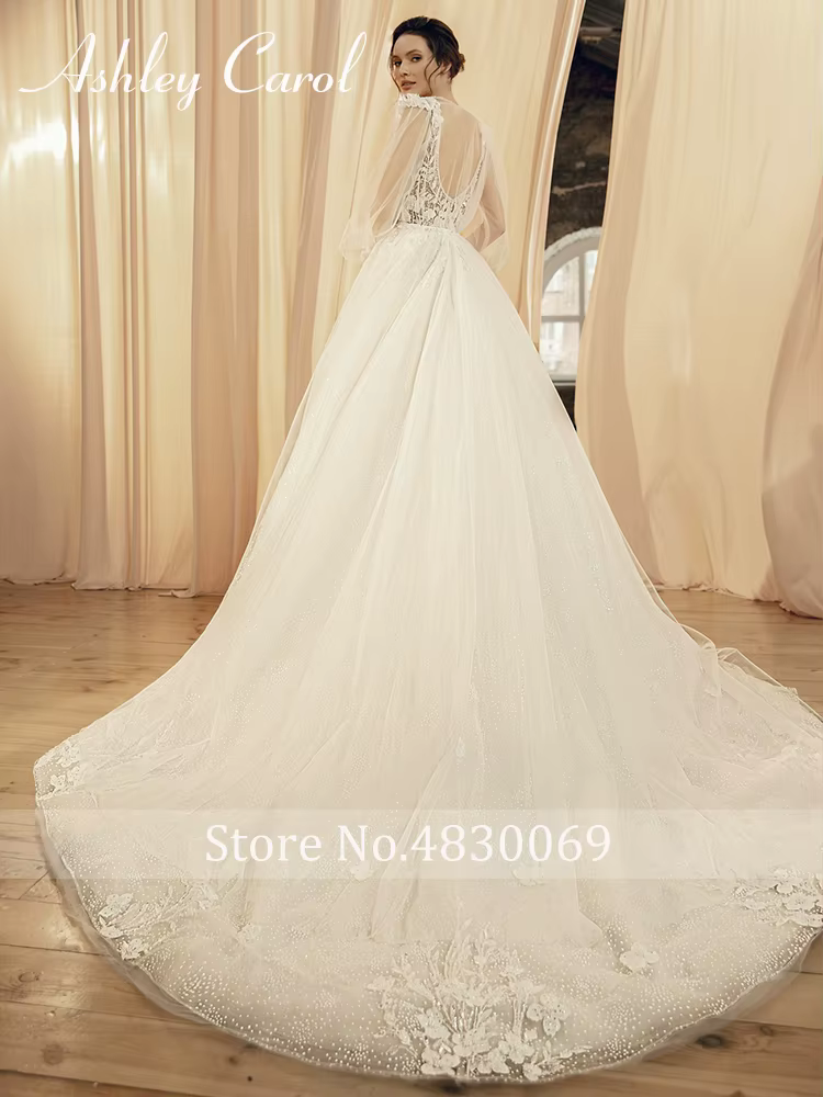 Ashley Carol-Robe de mariée en dentelle avec veste