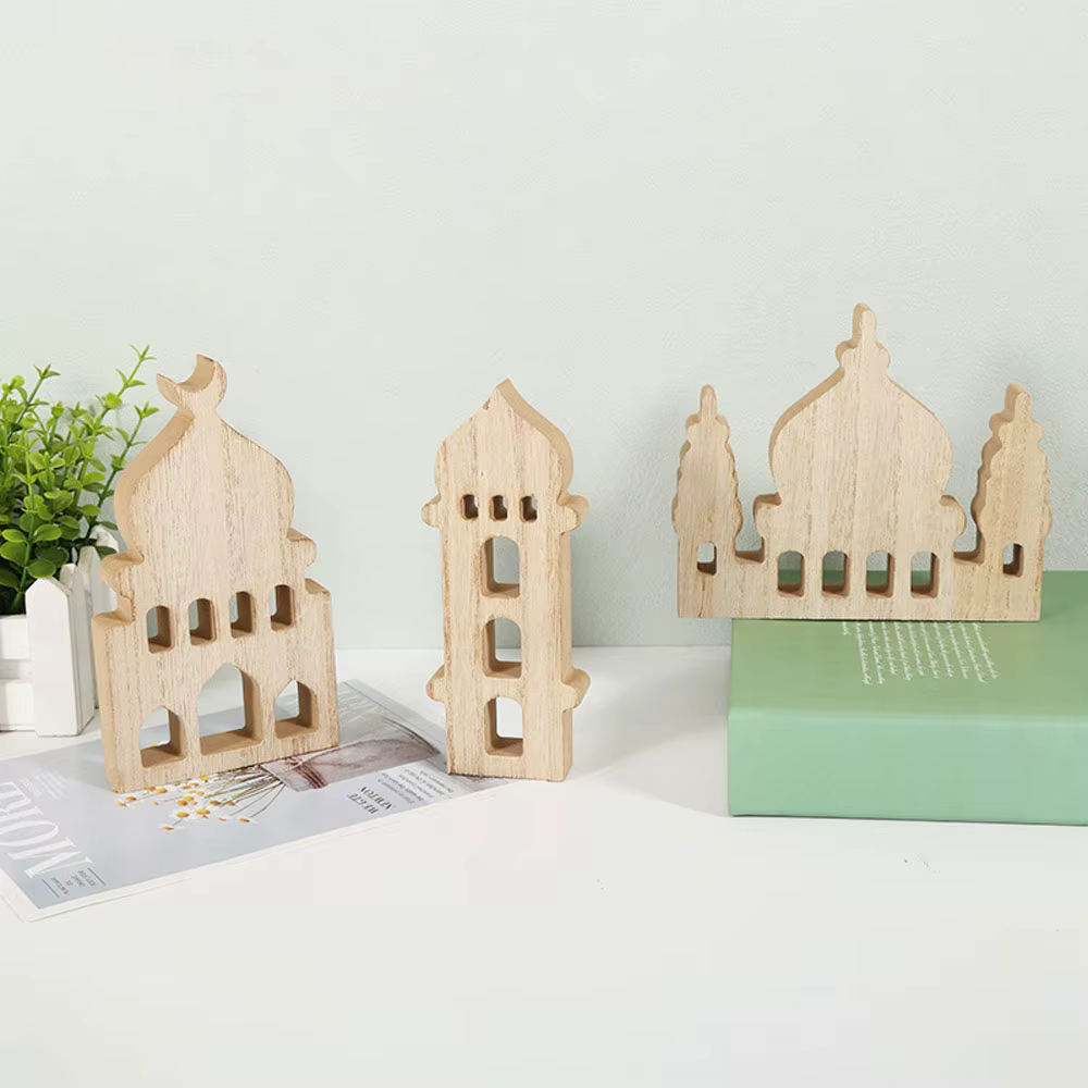 Ornements en bois EID Mubarak 2026