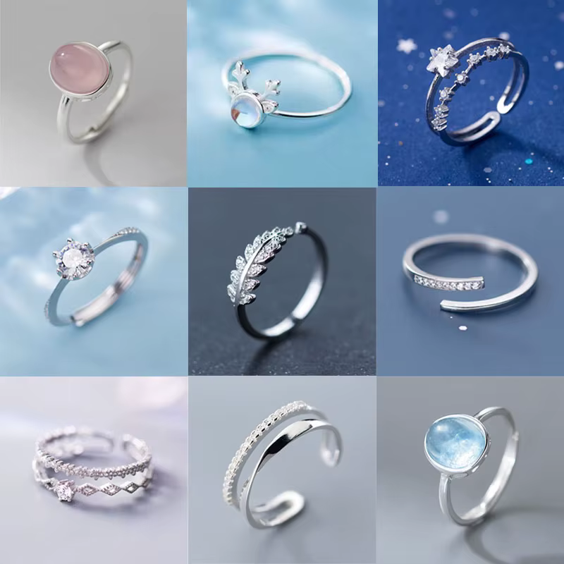 Bagues en argent Sterling 925 et Zircon pour femmes