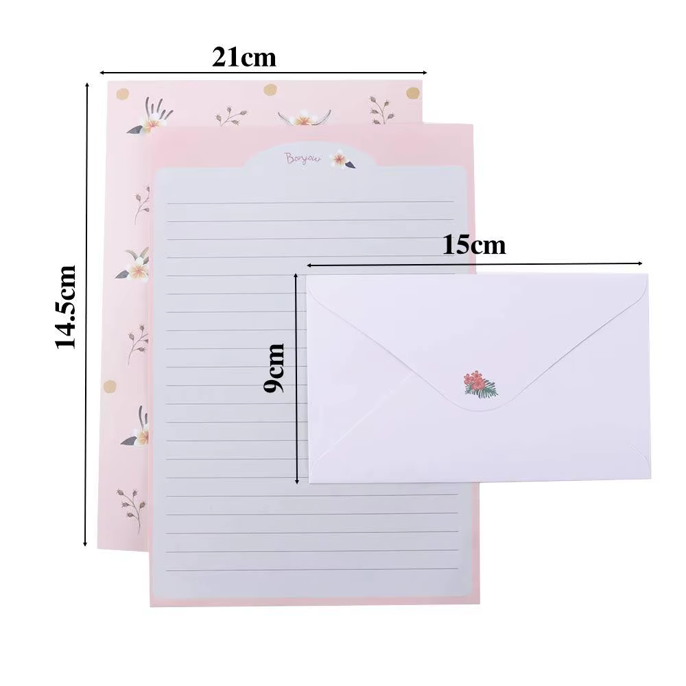 Fournitures Convitation bloc-lettres cadeau enveloppe belle fleur dessin animé papeterie papier lettre