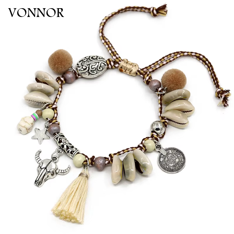 Bracelets de cheville coquillage pour femmes