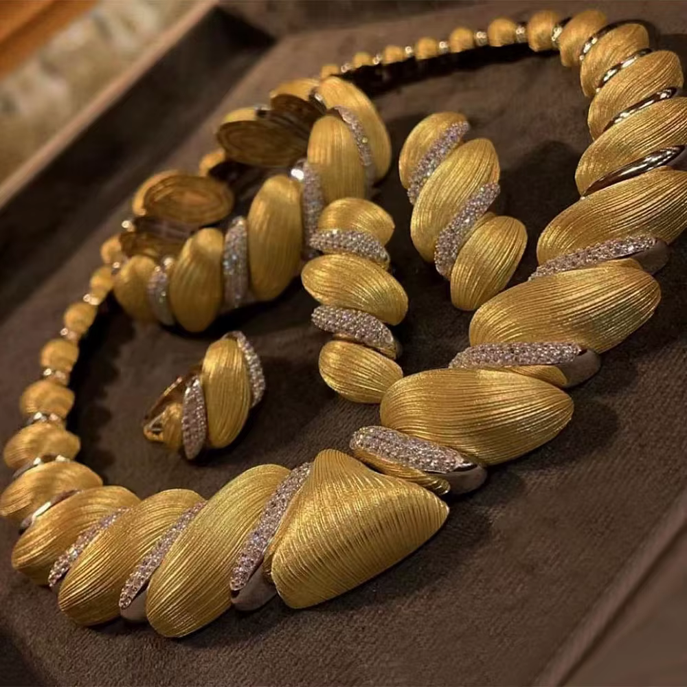 GODKI – ensemble de bijoux africains/indiens de luxe pour femmes, ensemble de bijoux de mariée en cristal de Zircon, pour fête de mariage, Dubaï, cadeau