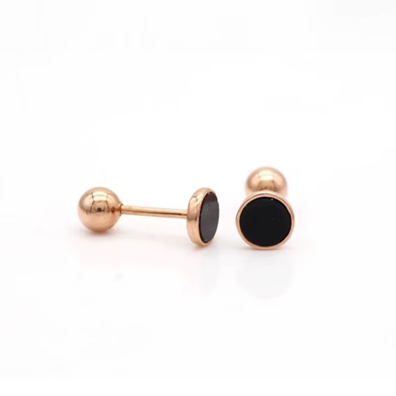 Boucles d'oreilles rondes en agate pour femme