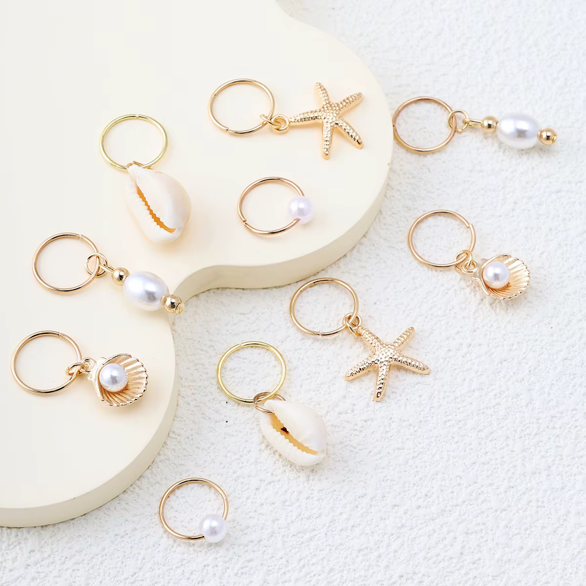 10 pièces · Ensemble d'accessoires pour cheveux style bohème plage. Anneaux