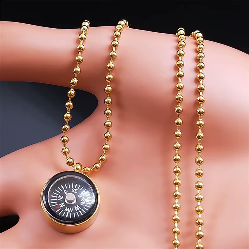 Collier boussole de chercheur de voyage de voile pour femmes et hommes