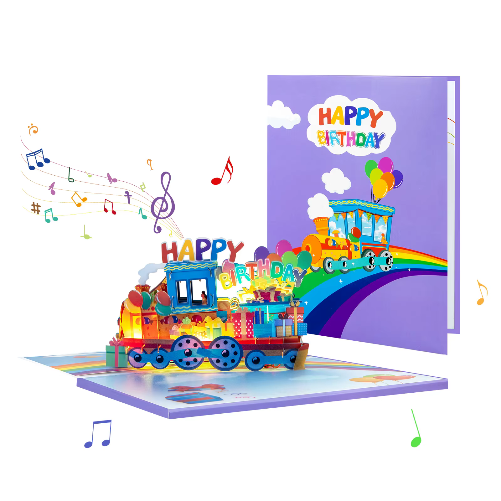 Carte d'anniversaire avec musique et lumière