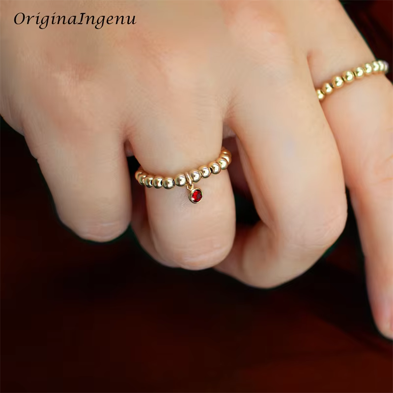 Bague en Zircon avec pierres de naissance personnalisées