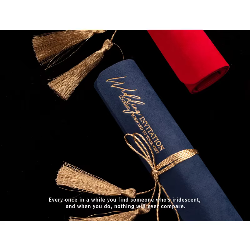 Invitation de mariage sur rouleau personnalisé haut de gamme