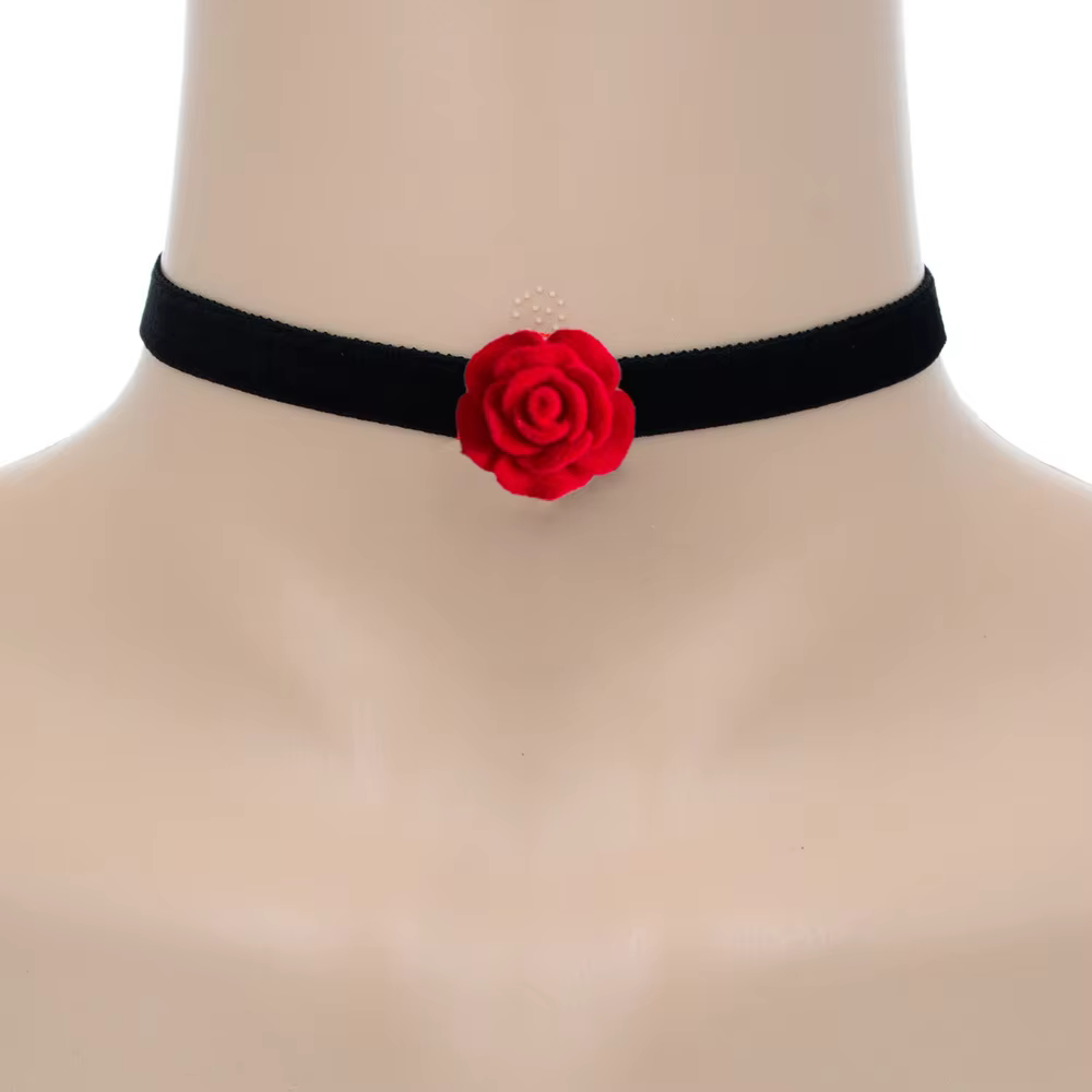 Collier rose à petites fleurs pour filles