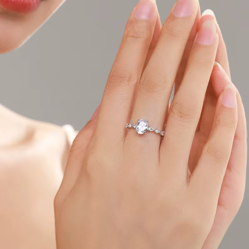 Ailmay véritable 925 en argent Sterling mode ovale de qualité supérieure AAAAA zircone bague de fiançailles mariage anneaux fins bijoux pour les femmes