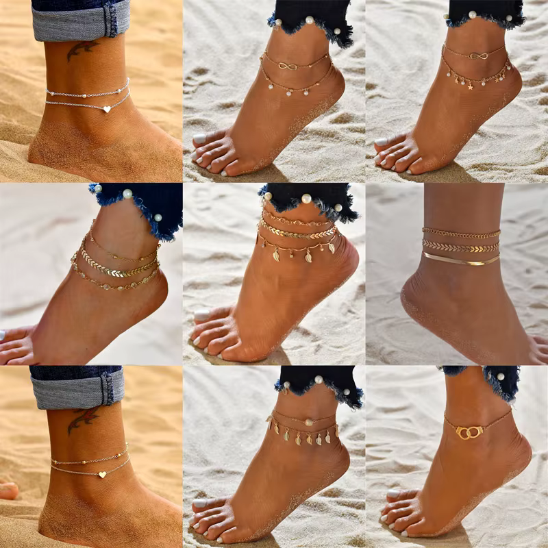 KOTiK – ensemble de bracelets de cheville Vintage pour femmes