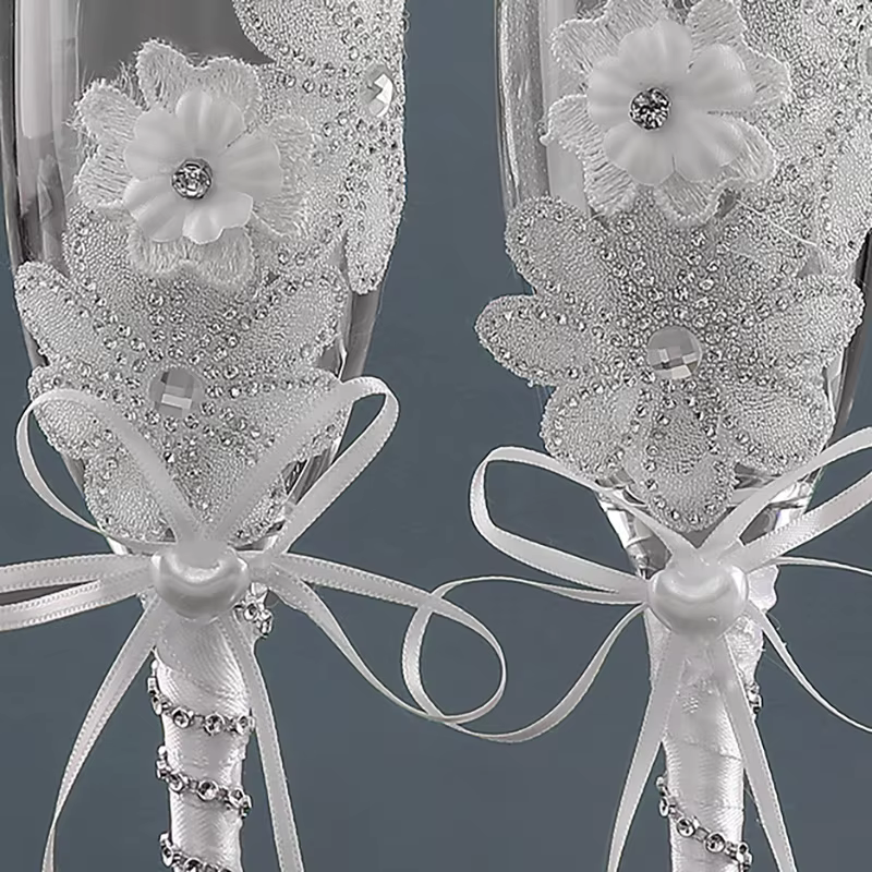 Verres à champagne de mariage pour mariée et marié flûtes de grillage