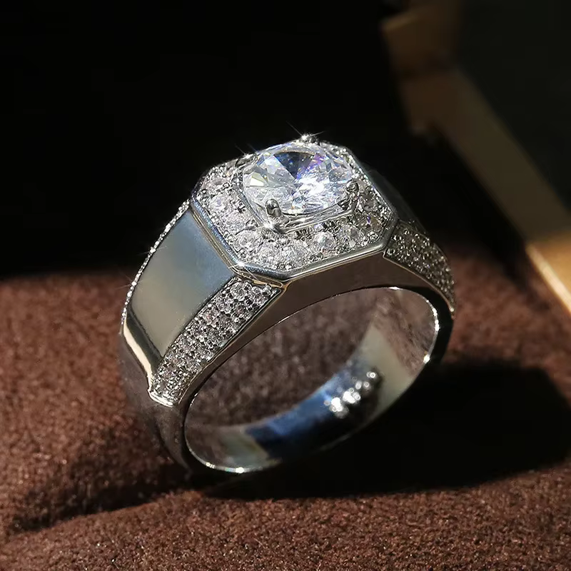 Bague de luxe en argent Sterling 925 pour hommes