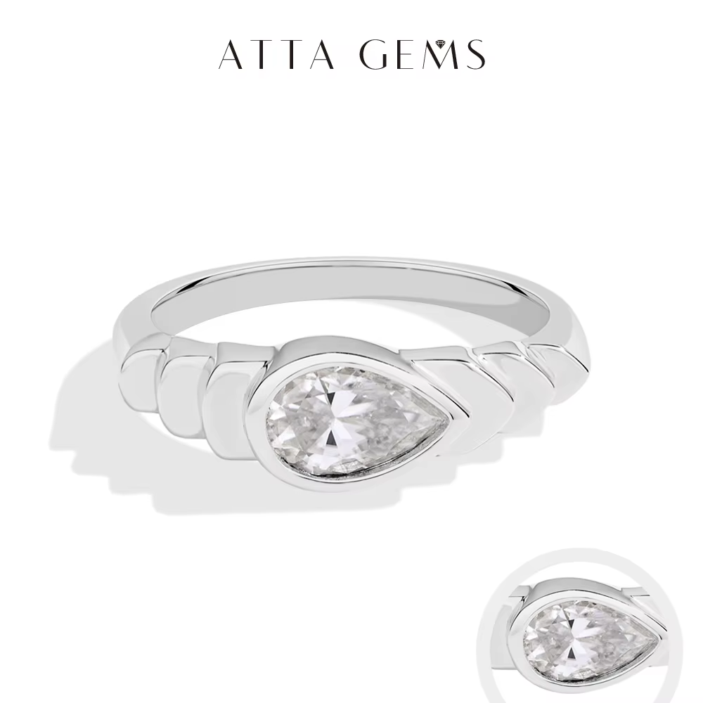 ATTAGEMS – bague Moissanite brillante pour femmes