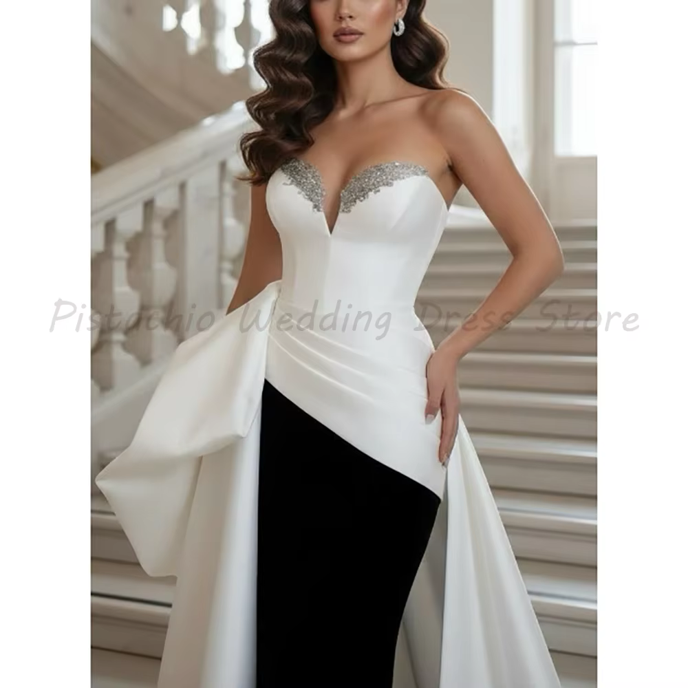 Robe de mariée sirène bustier en satin