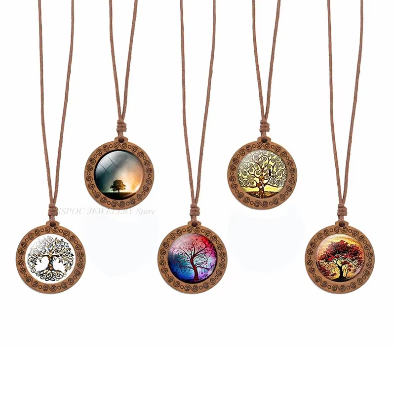 Collier arbre de vie en bois