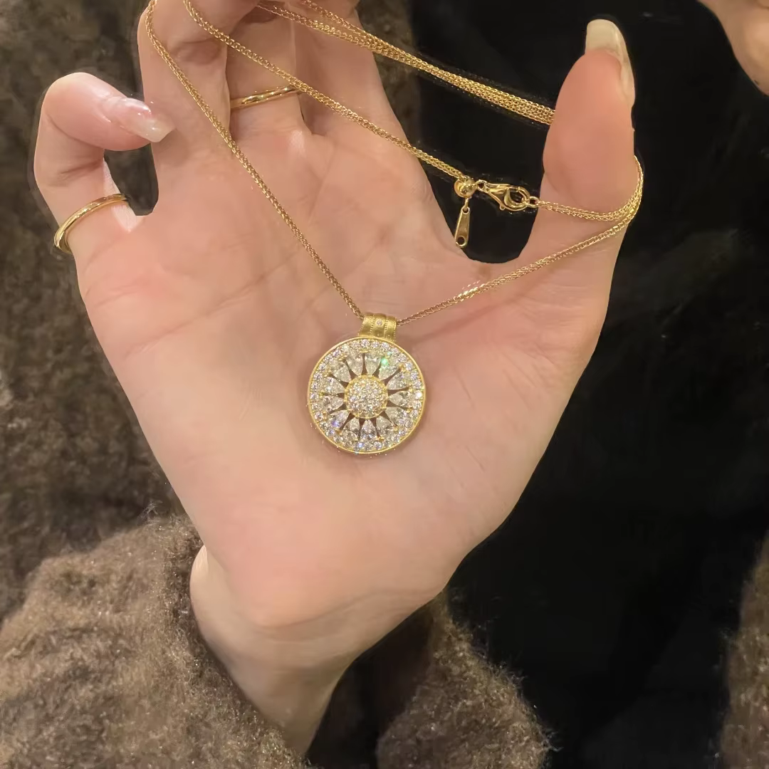 Collier pendentif en or véritable 14 carats pour femmes