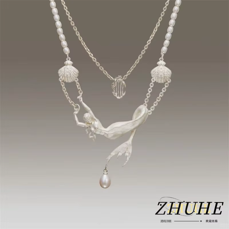 Collier sirène de Style Vintage pour hommes et femmes