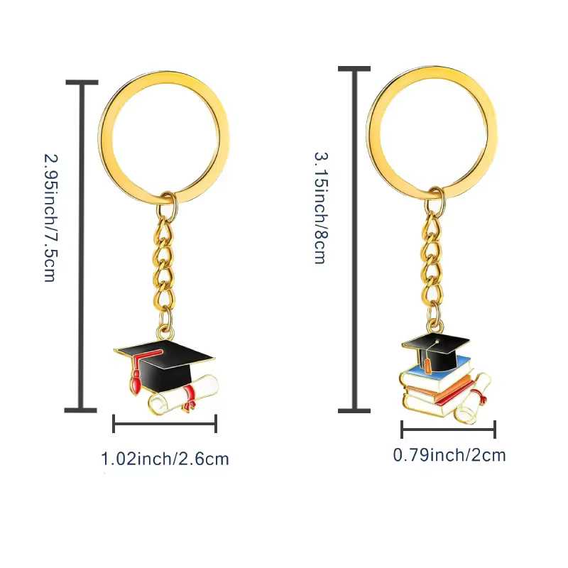 10 pièces classe de 2025 porte-clés de remise de diplôme