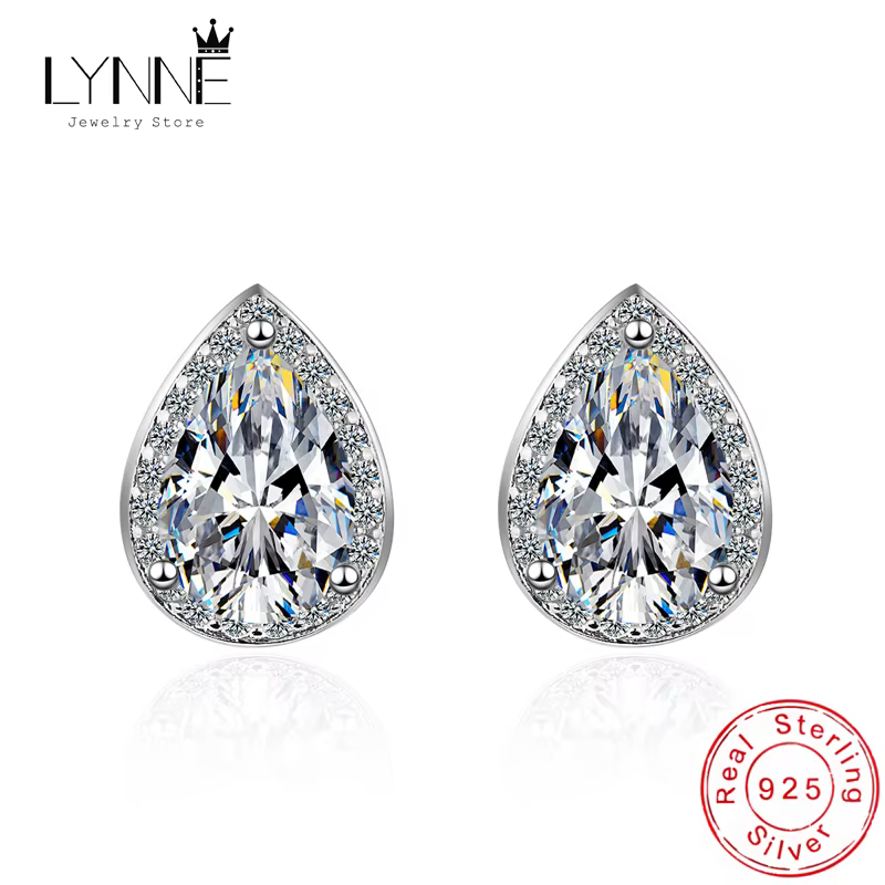 Mode exquise ange larmes AAA Zircon boucles d'oreilles femmes bijoux cadeau 925 en argent Sterling fête de mariage