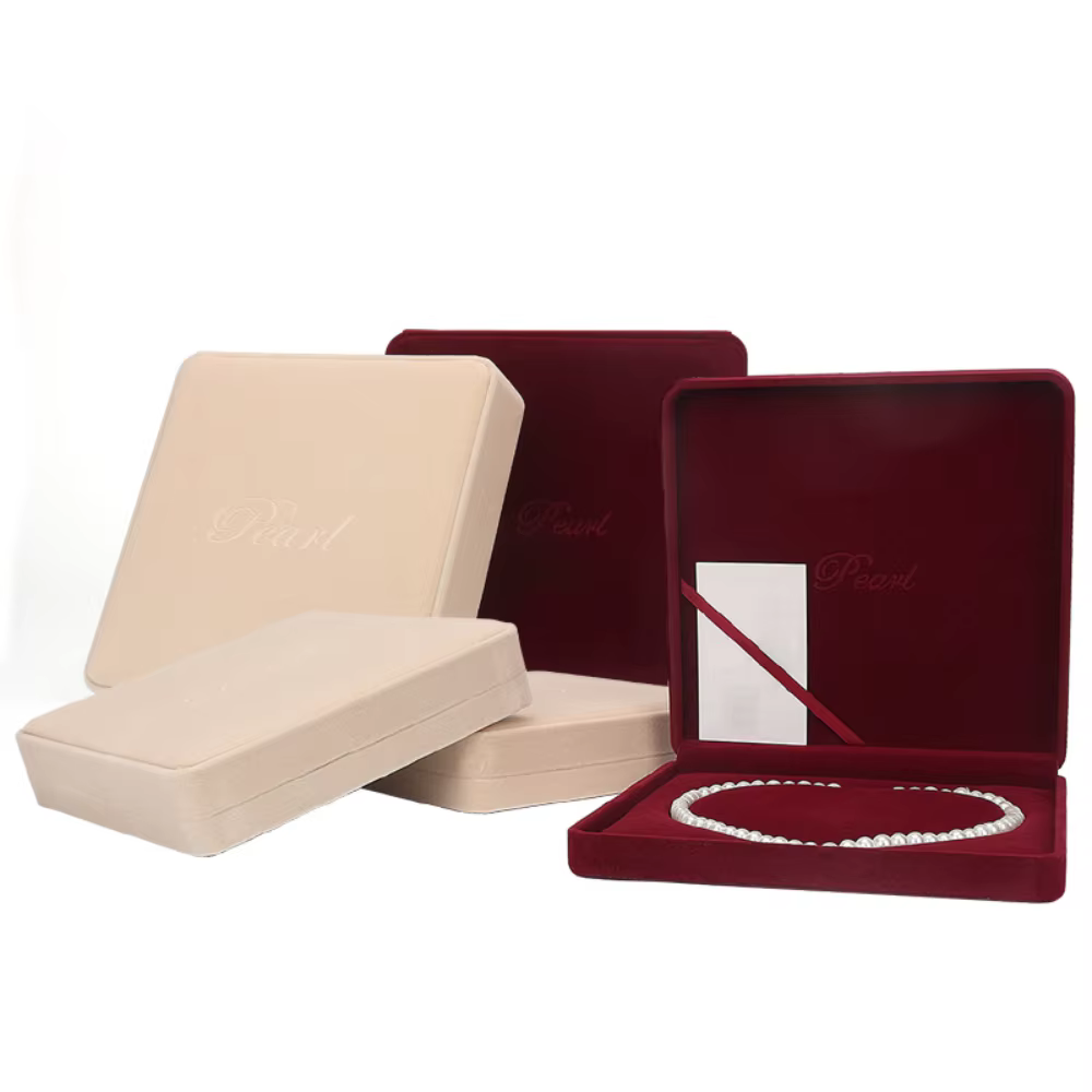 Coffret à Bijoux en Velours pour Collier, Boucles d'Oreilles, Support de Rangement, Cadeau de Mariage, Emballage, Vitrine