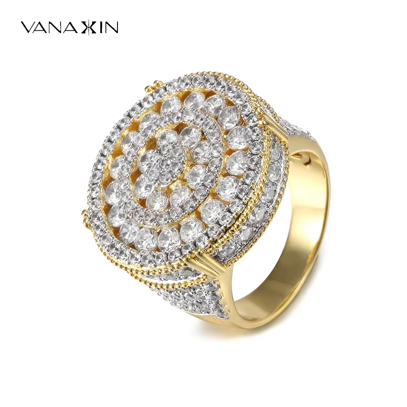 VANAXIN Bagues Rondes pour Hommes Grandes