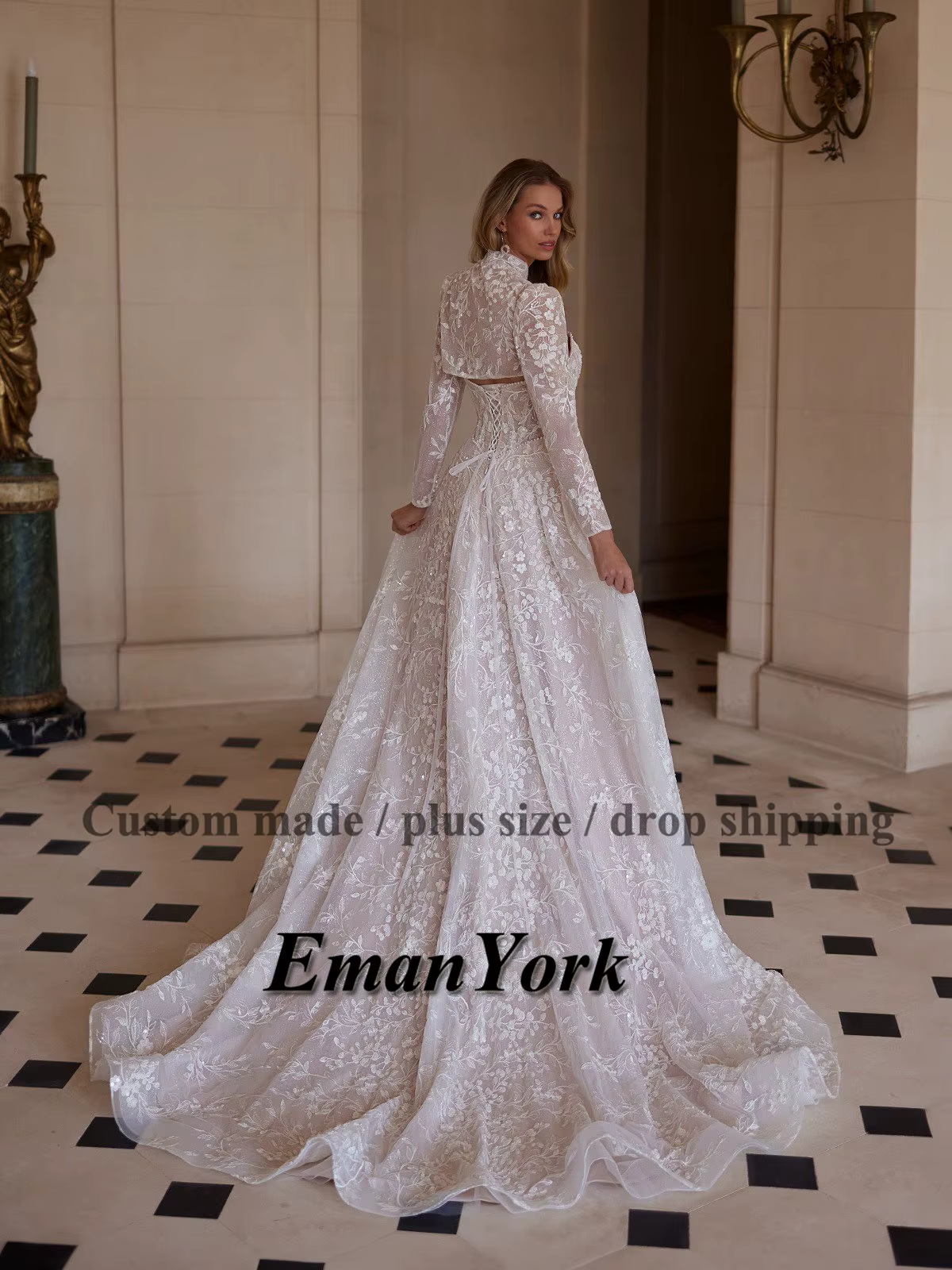 Robes De mariée délicates pour femmes avec Appliques a-ligne sans manches à lacets plissé Robe De soirée De Mariage