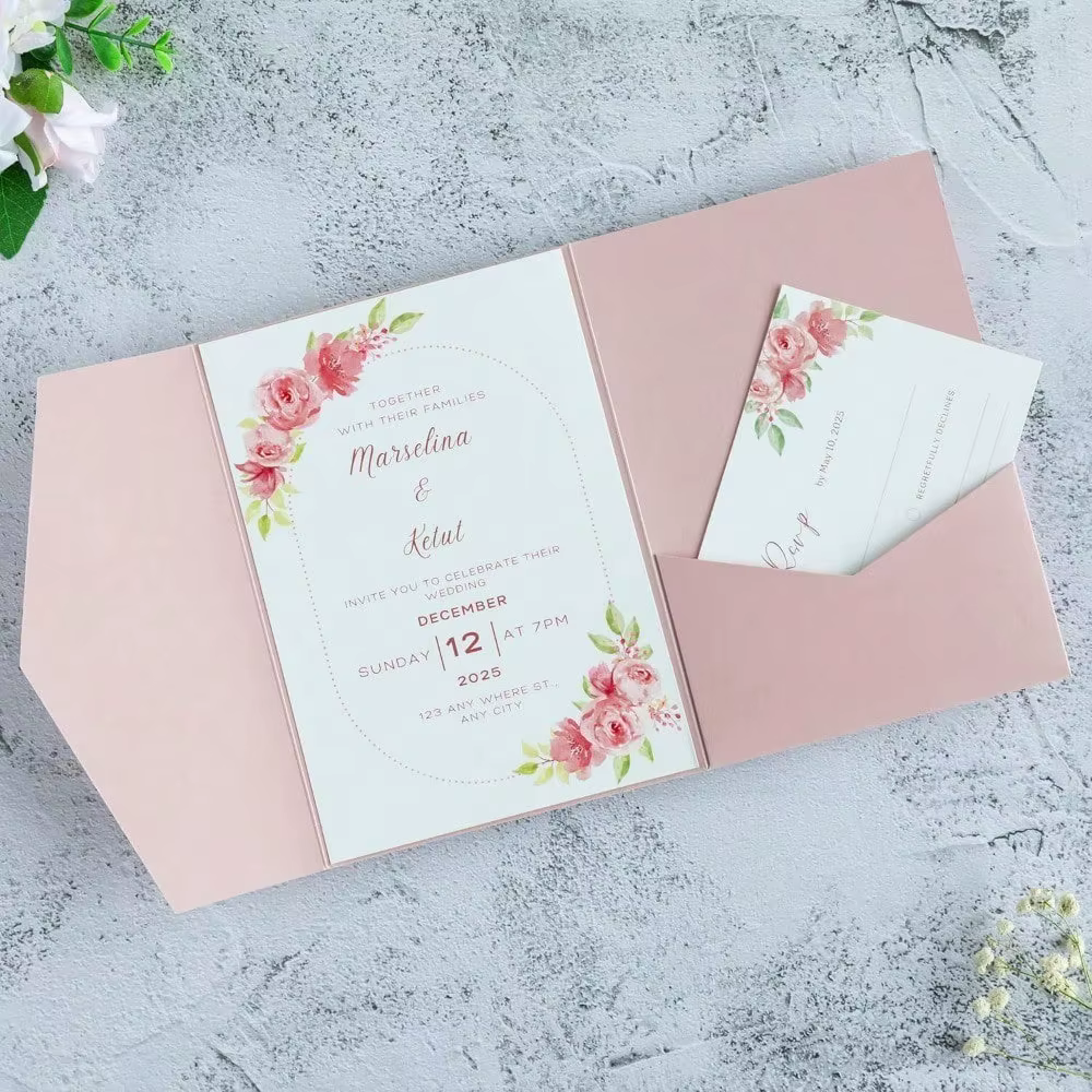 20 enveloppes d'invitation de mariage pliables