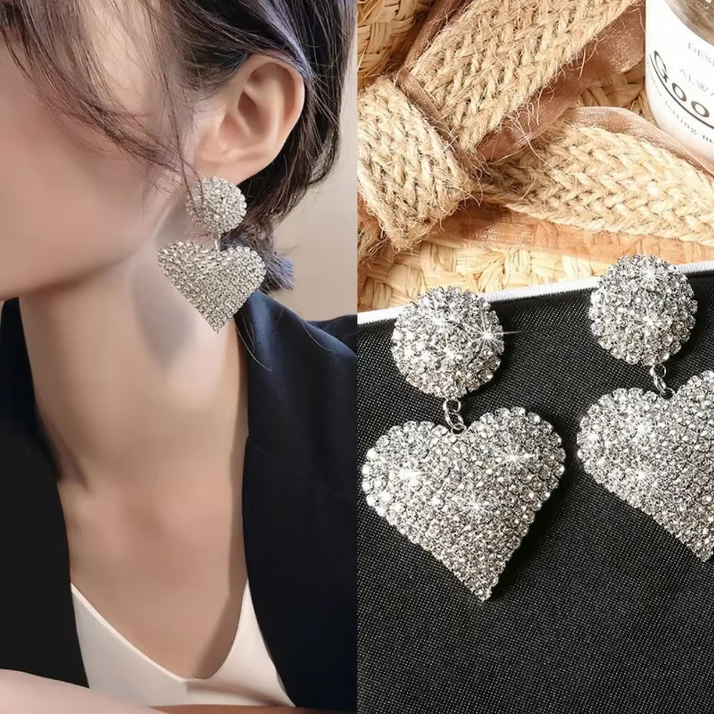 Boucles d'oreilles en forme de cœur pour femmes