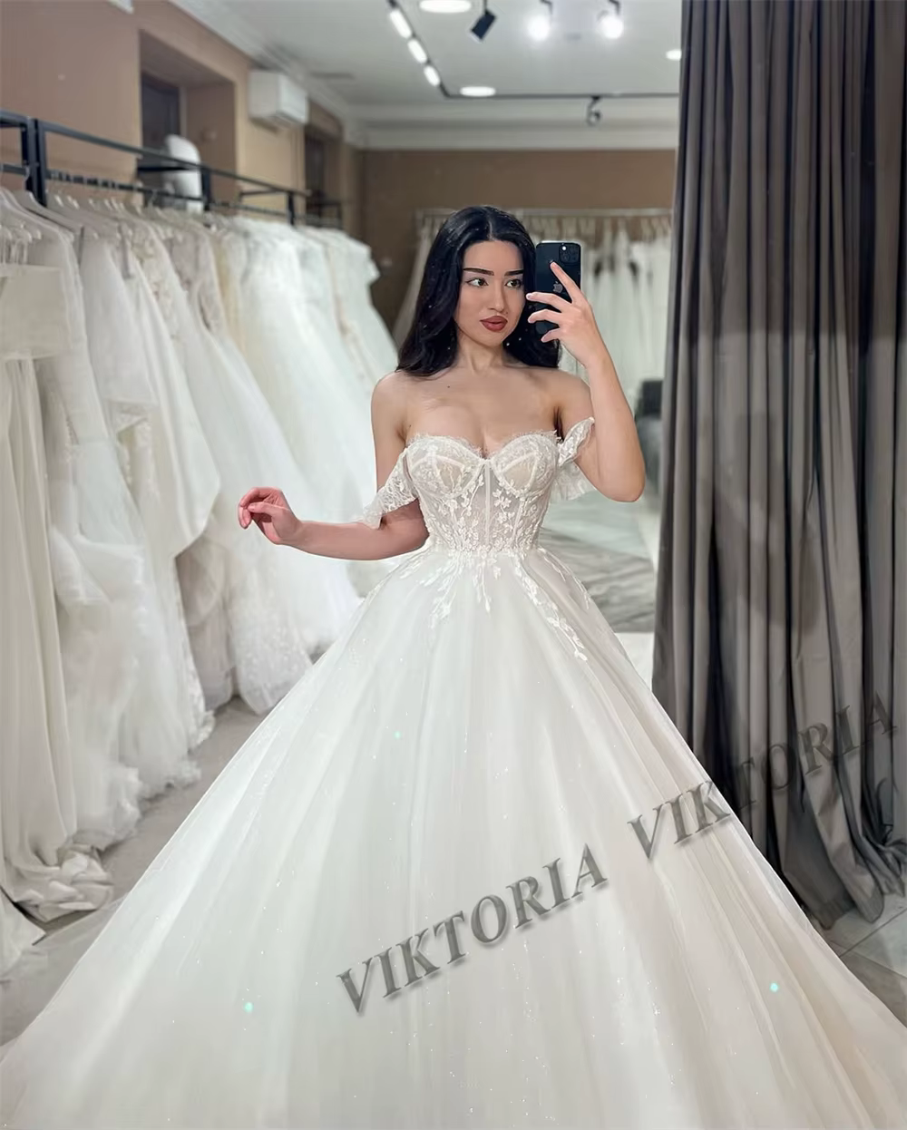 VIKTORIA-Robe de Mariée Moderne à Lacets pour Femme, Vêtement Personnalisé