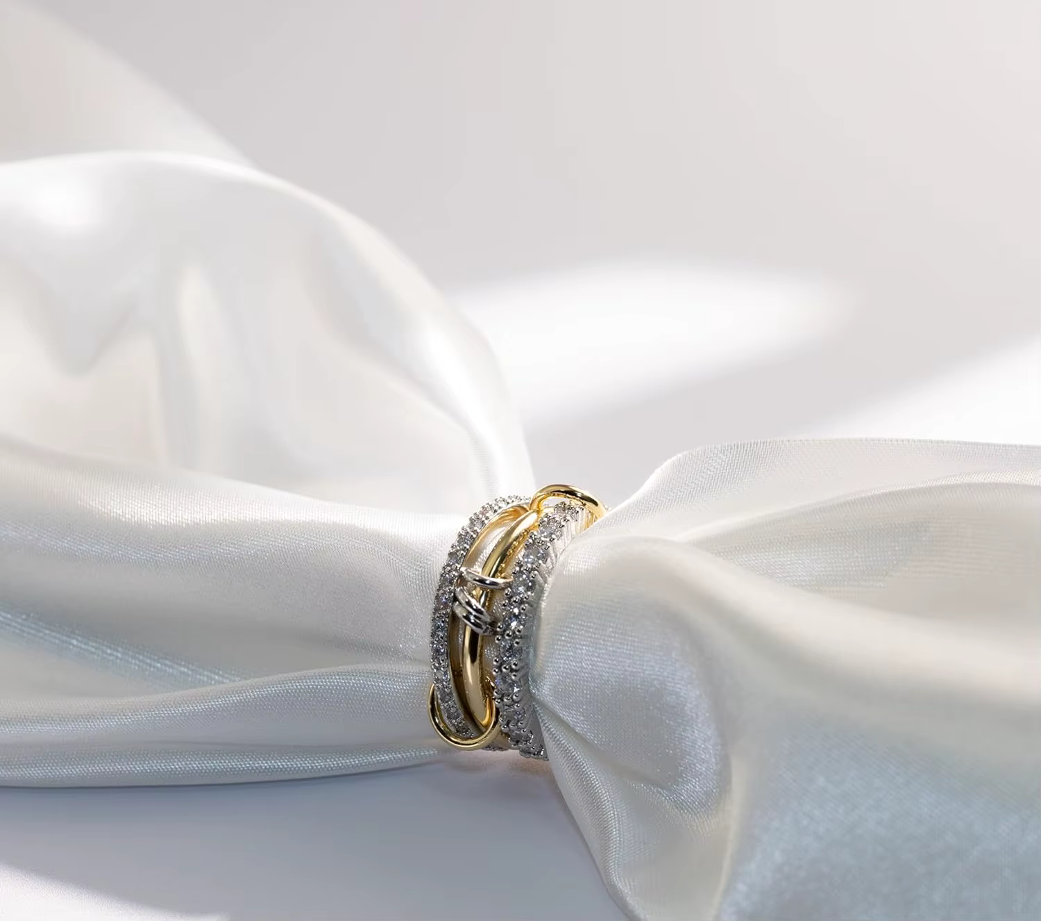 Bagues empilables en or véritable 18 carats pour femmes