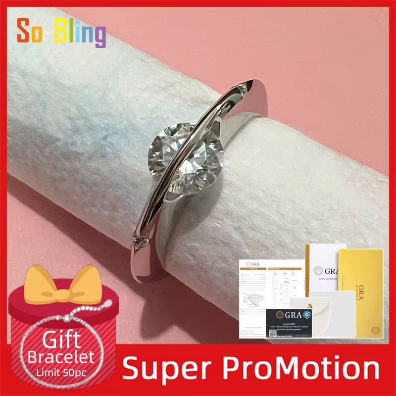 So-Bling – bague Moissanite en argent Sterling 925