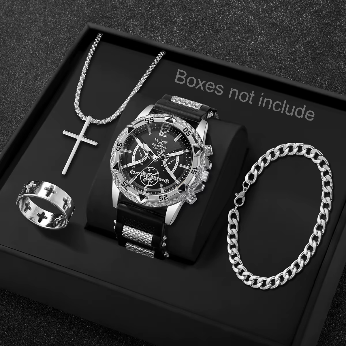 Kit de montre sport de luxe pour homme avec cadran ajouré et accents dorés