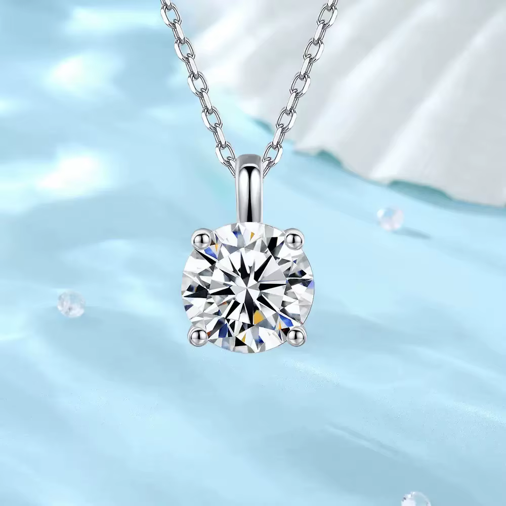 Lihong – collier classique pour femmes, zircone AAAAA, 1ct, pendentif à quatre griffes en argent Sterling 925, bijoux fins de luxe